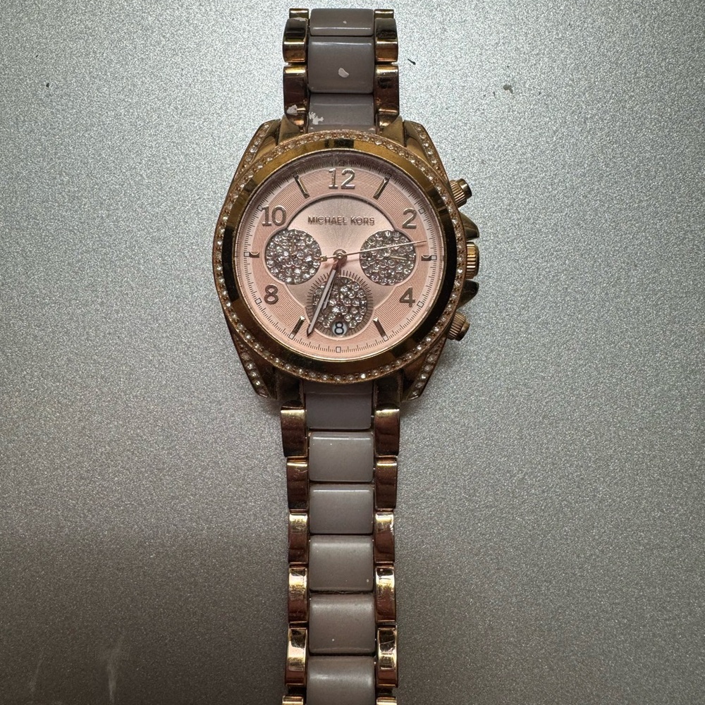 Michael Kors Gold and Gray Men's Watch